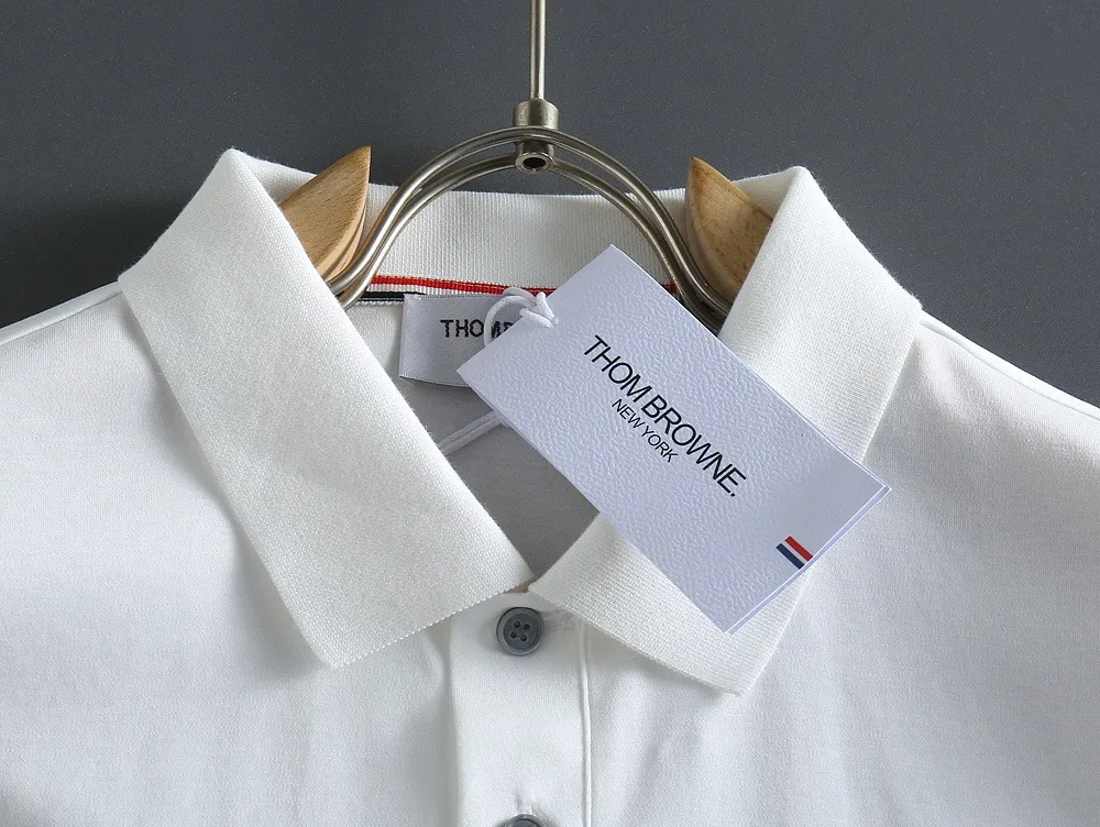 Thom Browne # New Arrival POLO ！ Quality # Breathable Versatile ！ ：Dark Blue White Size：M-XXXL